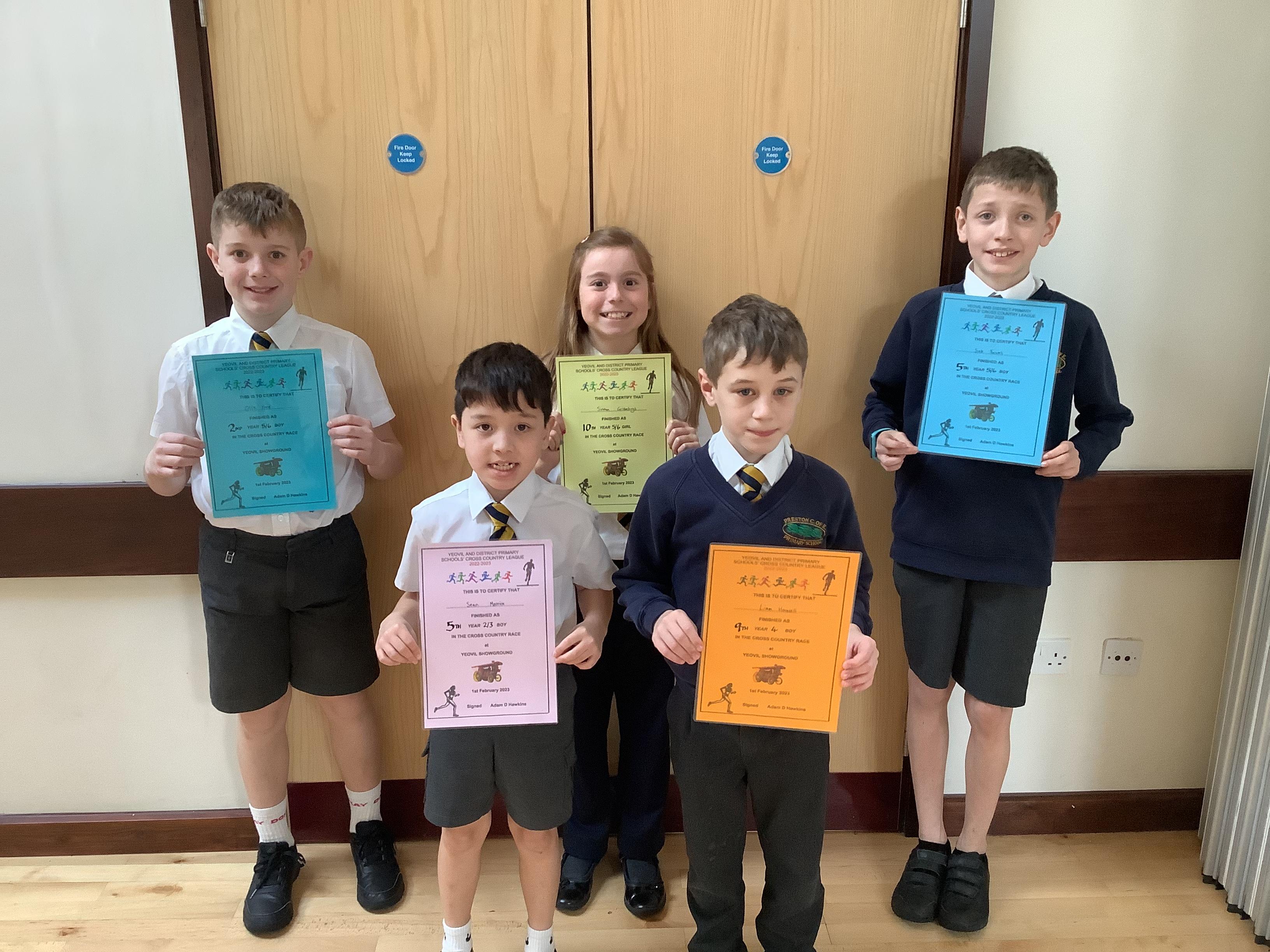 Ollie - 2nd, Siobhan - 10th, Seb - 5th, Sean - 5th and Liam - 9th