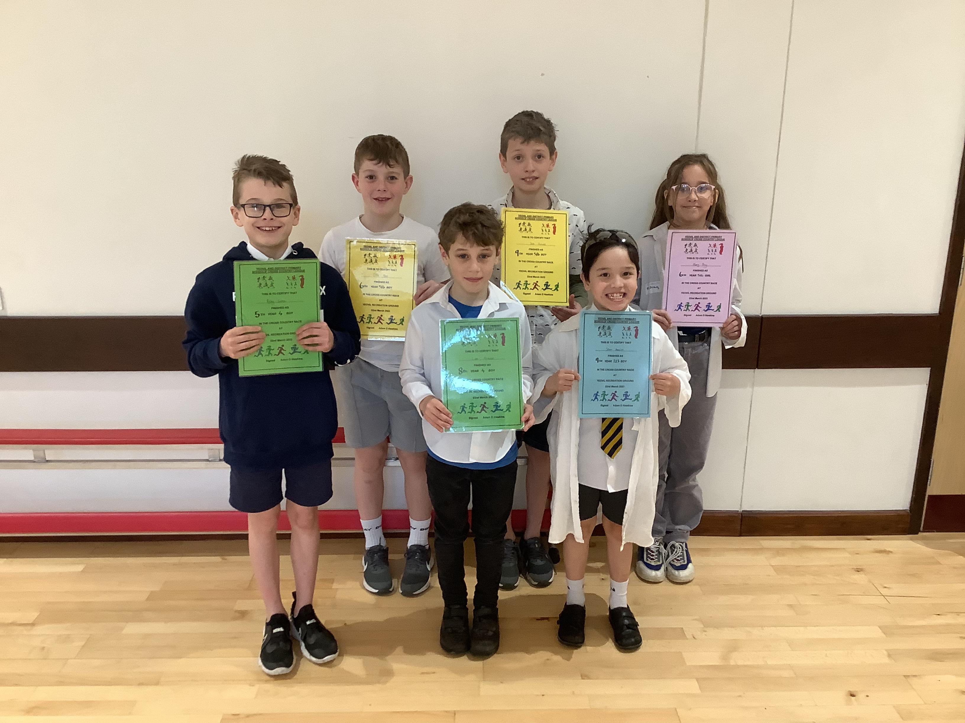 Ryley - 5th, Ollie - 6th, Liam - 8th, Seb - 9th, Sean - 9th and Marcy - 6th